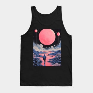 Solitary Person Gazing at the Celestial Night Sky Tank Top